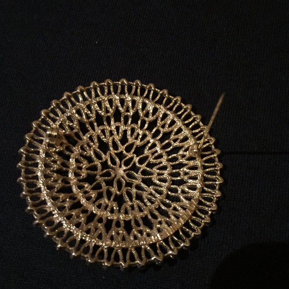 Sarah Coventry Designer Large Midcentury Sunburst Brooch Pin Gold Tone 2.5" - Picture 9 of 9